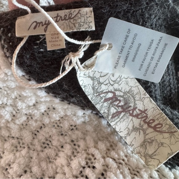 Mystree Striped Open Front Cardigan NWT Cozy Boucle Kimono Sleeve Sweater (R1) - Picture 5 of 7